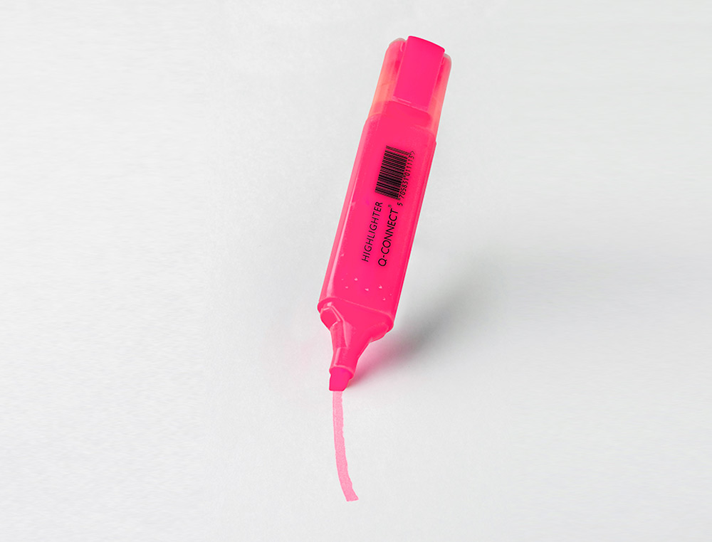 MARCADOR FLUORESCENTE Q-CONNECT DE PONTA BISELADA ROSA