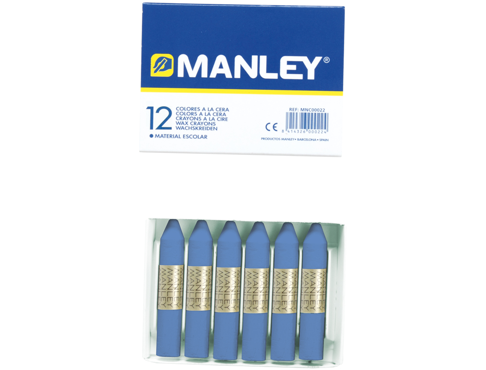 LAPIS DE CERA MANLEY 12 UNIDADES AZUL ULTRAMAR