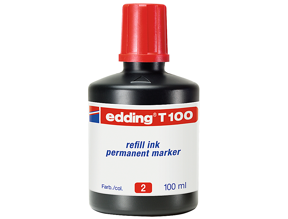 TINTA MARCADOR EDDING T-100 VERMELHO FRASCO DE 100 ML