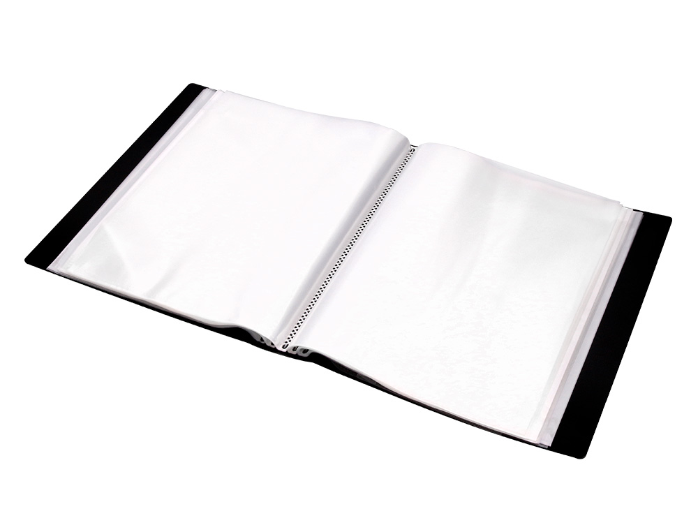 CAPA CATALOGO LIDERPAPEL 40 BOLSAS DIN A4 PRETO