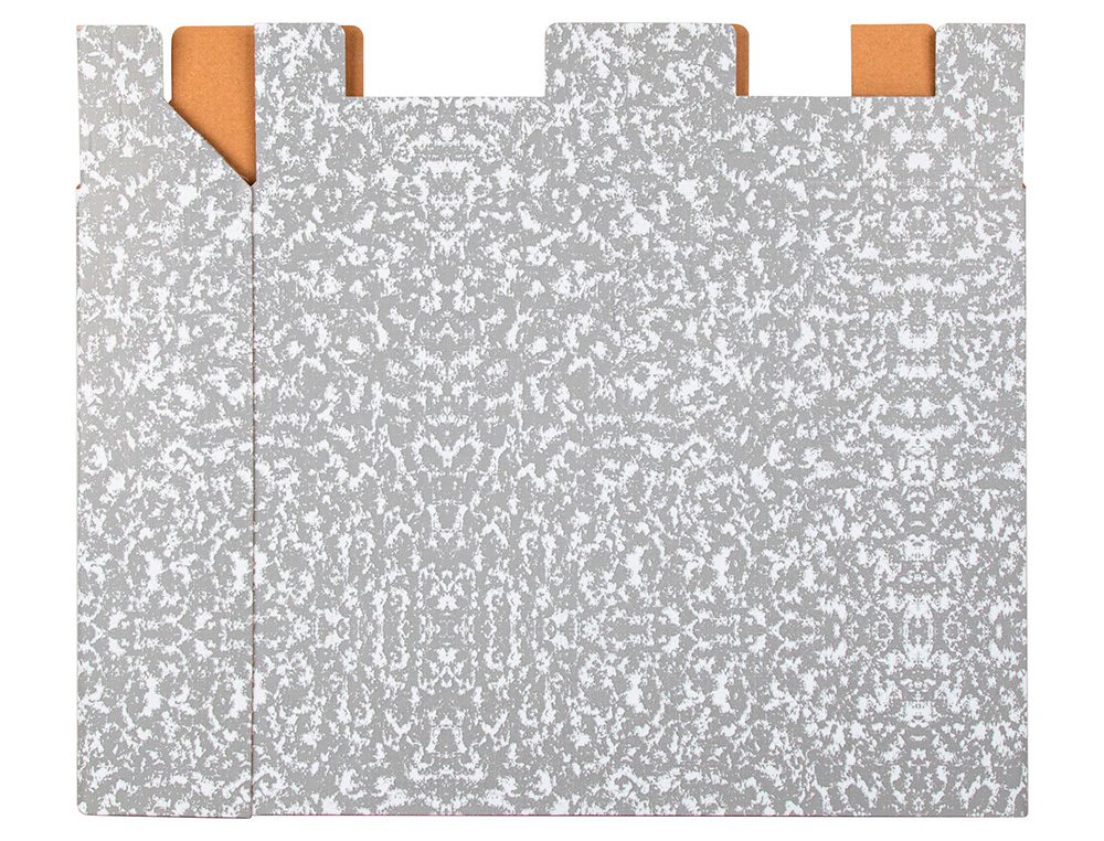 CAIXA PARA PASTA DE ARQUIVO LIDERPAPEL CLASSIC RED FOLIO MARMOREADA CINZA
