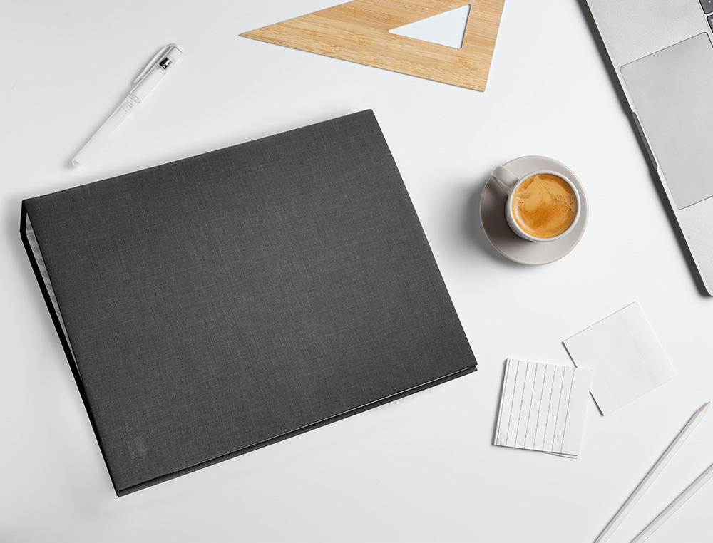 CAPA LIDERPAPEL PAPER COAT 4 ANEIS 25 MM FORRO PVC FOLIO PRETO