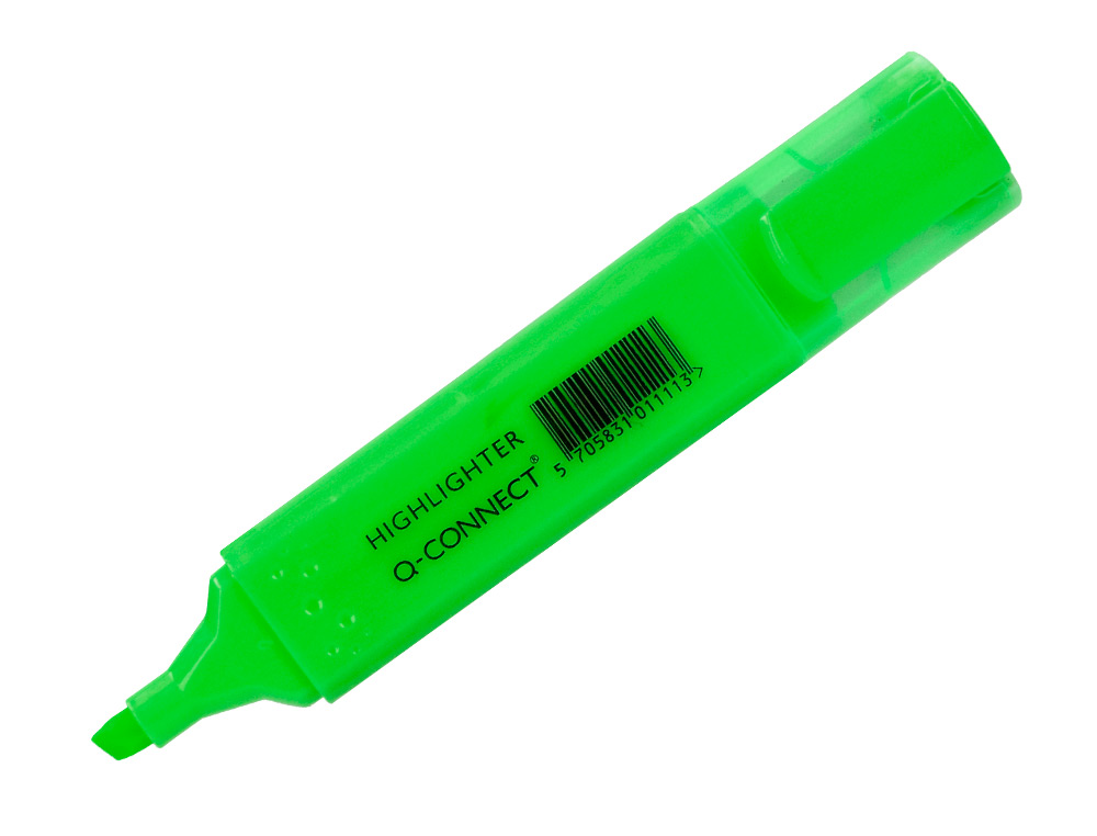 MARCADOR FLUORESCENTE Q-CONNECT DE PONTA BISELADA VERDE