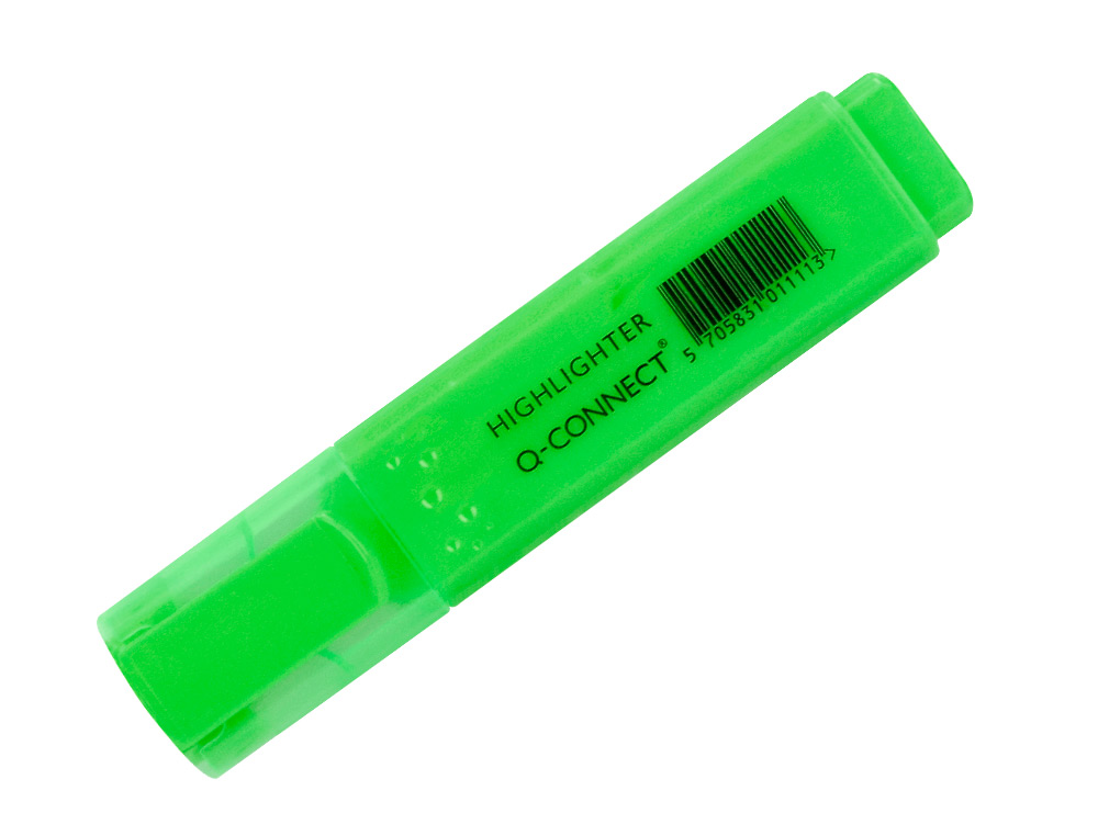 MARCADOR FLUORESCENTE Q-CONNECT DE PONTA BISELADA VERDE