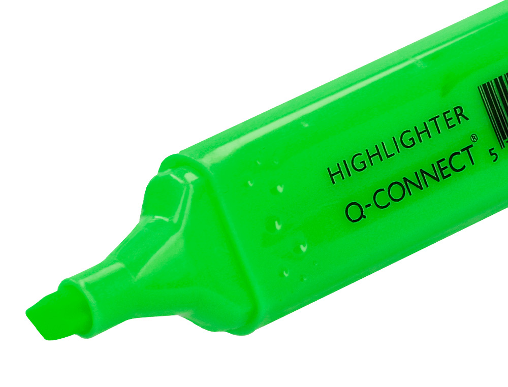 MARCADOR FLUORESCENTE Q-CONNECT DE PONTA BISELADA VERDE