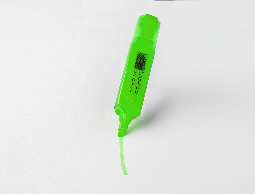 MARCADOR FLUORESCENTE Q-CONNECT DE PONTA BISELADA VERDE