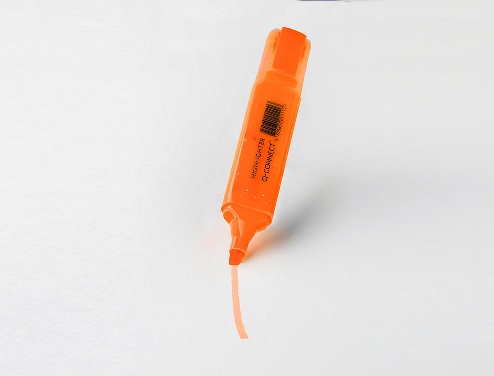 MARCADOR FLUORESCENTE Q-CONNECT DE PONTA BISELADA LARANJA