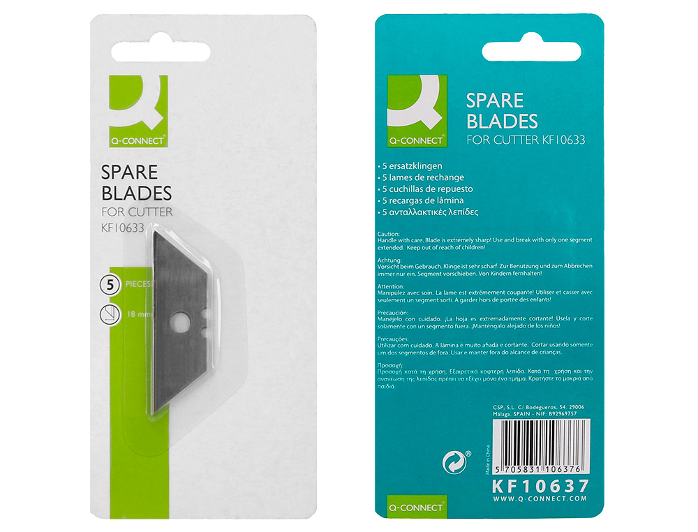 RECARGA Q-CONNECT PARA X-ATO UNIVERSAL (COD. 25827) BLISTER DE 5