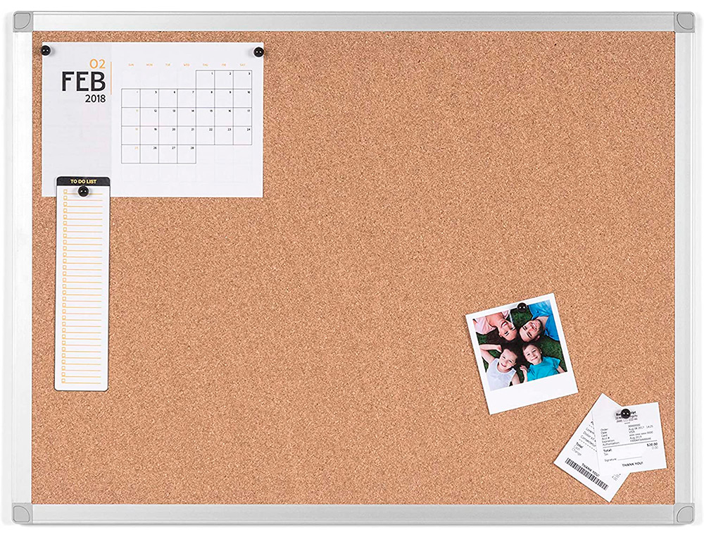 QUADRO DE CORTICA Q-CONNECT COM CAIXILHO EM ALUMINIO 60 X 90 CM