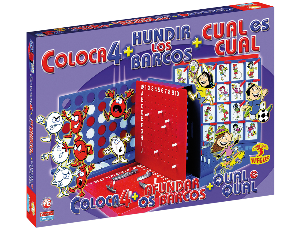JOGO FALOMIR DE MESA QUATROEM LINHA+QUEM ? QUEM+BARCOS