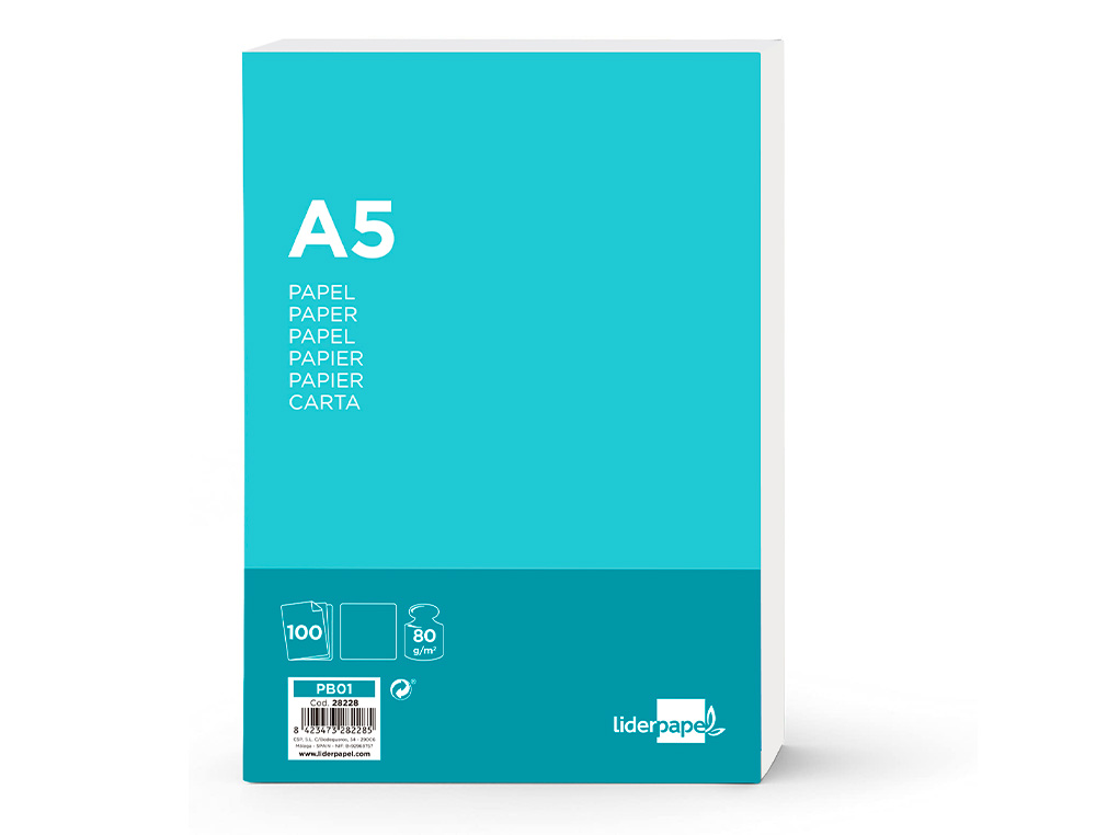 PAPEL DE ESCRITA LIDERPAPEL A5 80 GR LISO 100 FOLHAS