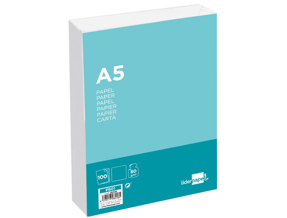 PAPEL DE ESCRITA LIDERPAPEL A5 80 GR LISO 100 FOLHAS