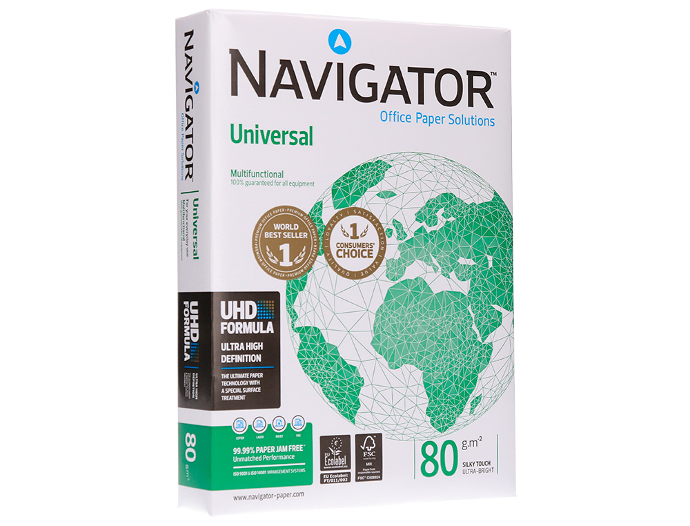 PAPEL FOTOCOPIA NAVIGATOR DIN A4 80 GR EMBALAGEM DE 500 FOLHAS