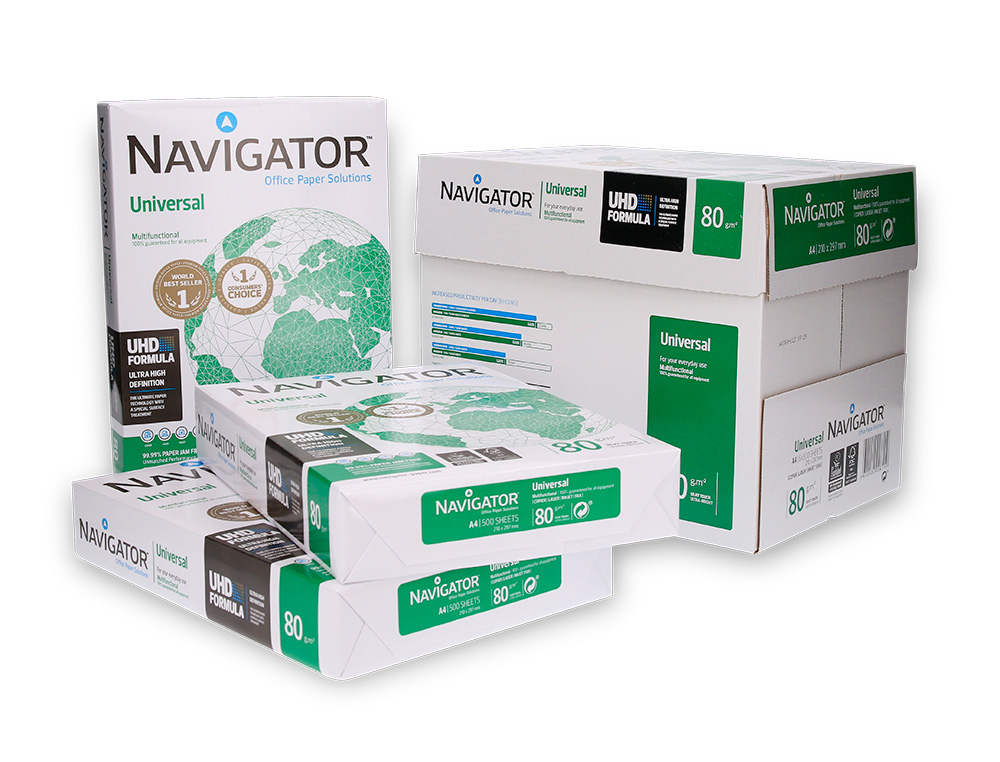 PAPEL FOTOCOPIA NAVIGATOR DIN A4 80 GR EMBALAGEM DE 500 FOLHAS