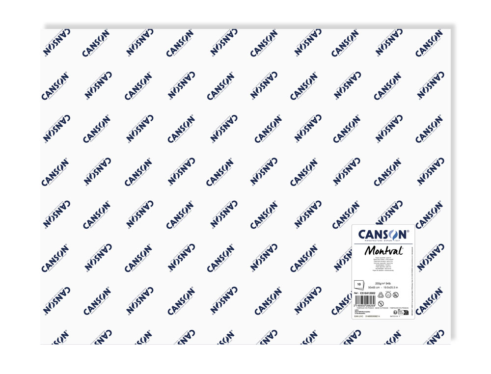 PAPEL AGUARELA MONTVAL 500 X 650 MM 200 GR