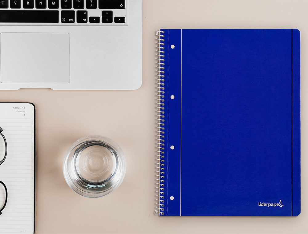 CADERNO ESPIRAL LIDERPAPEL CAPA AZUL MICRO 80 F DIN A4 LISO