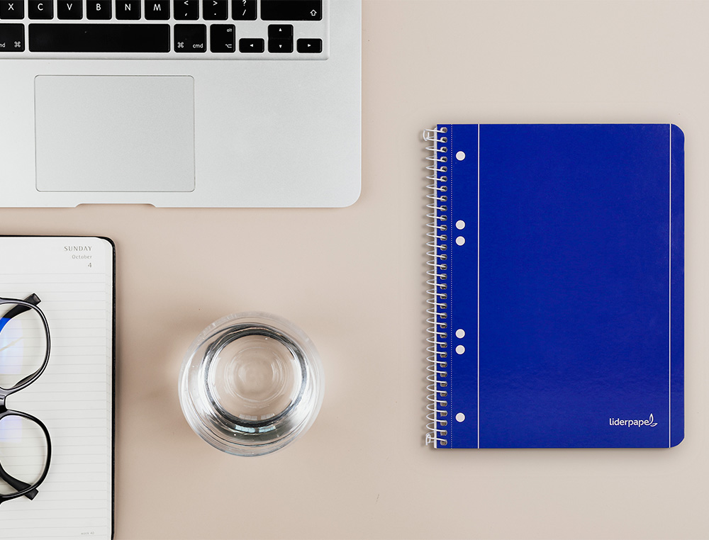 CADERNO ESPIRAL LIDERPAPEL CAPA AZUL MICRO 80 F DIN A5 QUADRICULADO