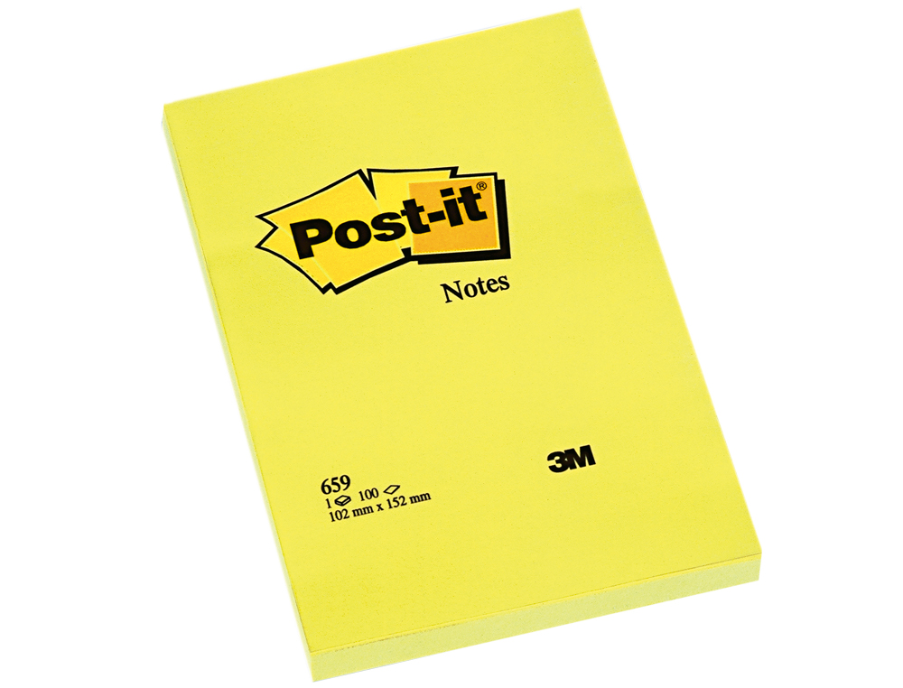 BLOCO NOTAS ADESIVAS POST-IT 102X152 MM LISO COM 100 FLS