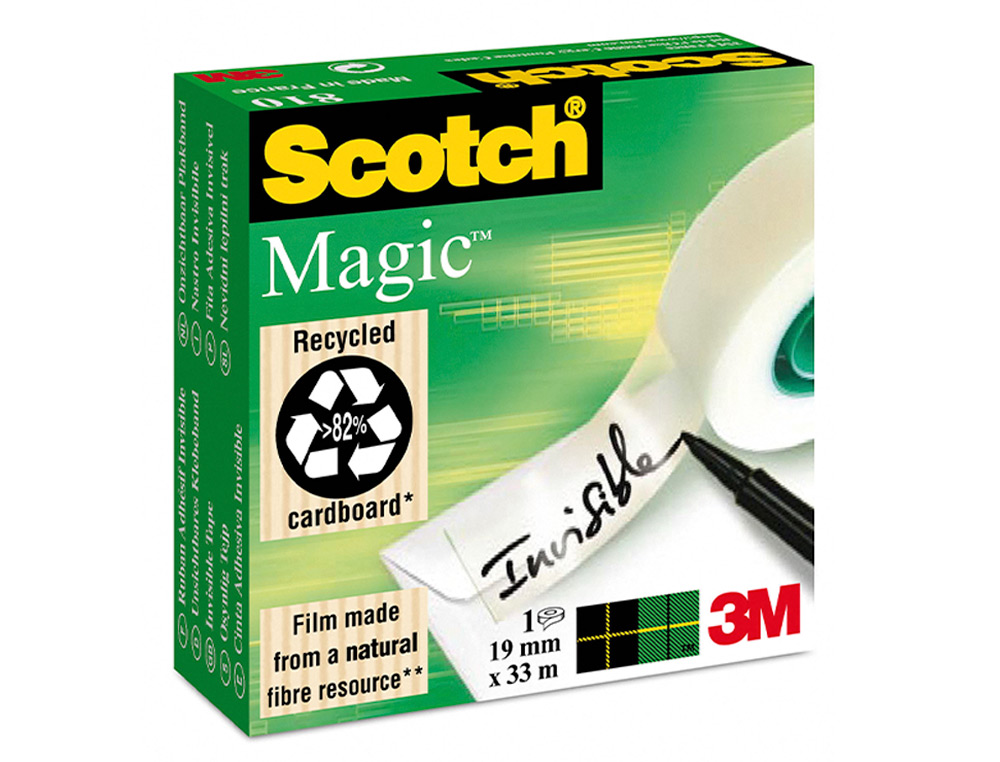 FITA ADESIVA SCOTCH INVISIVEL 33 MT X 19 MM PACK 6 ROLOS
