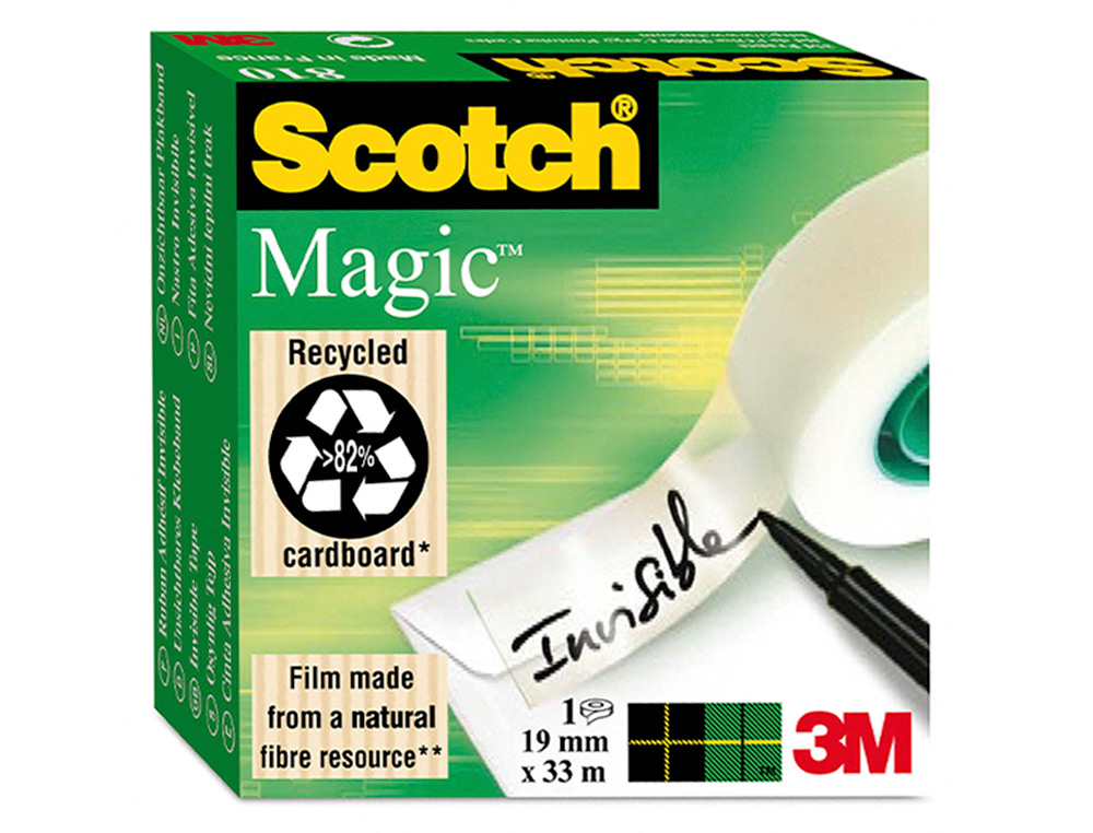 FITA ADESIVA SCOTCH INVISIVEL 33 MT X 19 MM PACK 6 ROLOS
