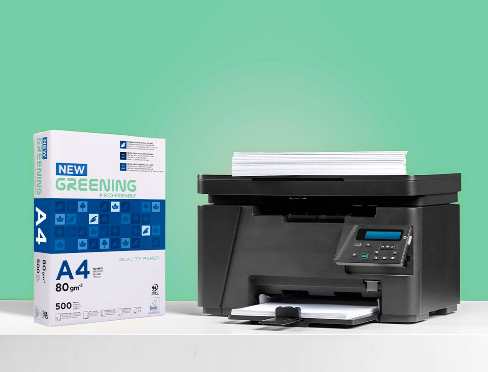 PAPEL FOTOCOPIA GREENING DIN A4 80 GR EMBALAGEM DE 500 FOLHAS