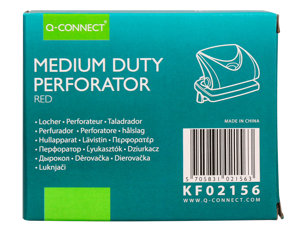 FURADOR Q-CONNECT CAPACIDADE 20 FOLHAS VERMELHO