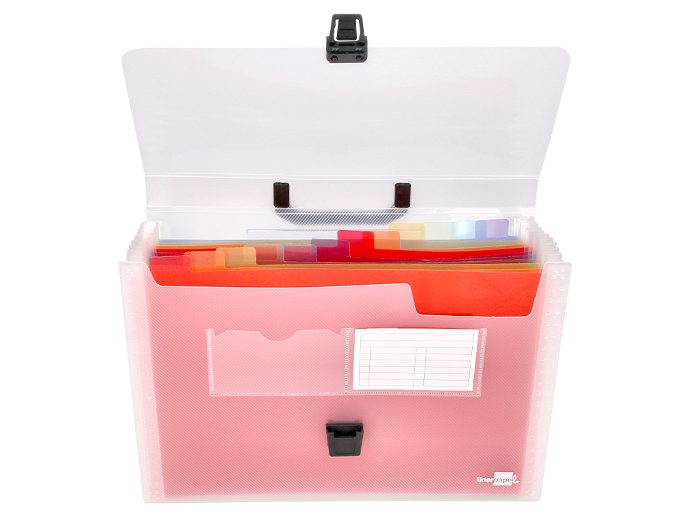 PASTA CLASSIFICADORA COM FOLE LIDERPAPEL TRANSPARENTE COM 26 DEPARTAMENTOS