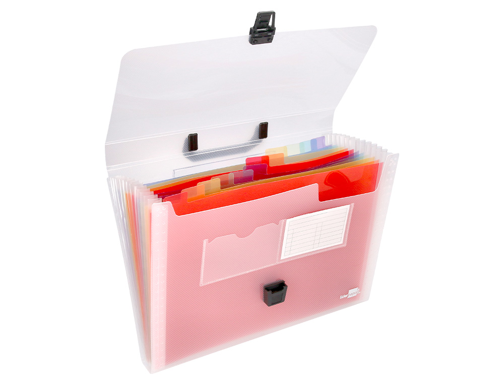PASTA CLASSIFICADORA COM FOLE LIDERPAPEL TRANSPARENTE COM 26 DEPARTAMENTOS