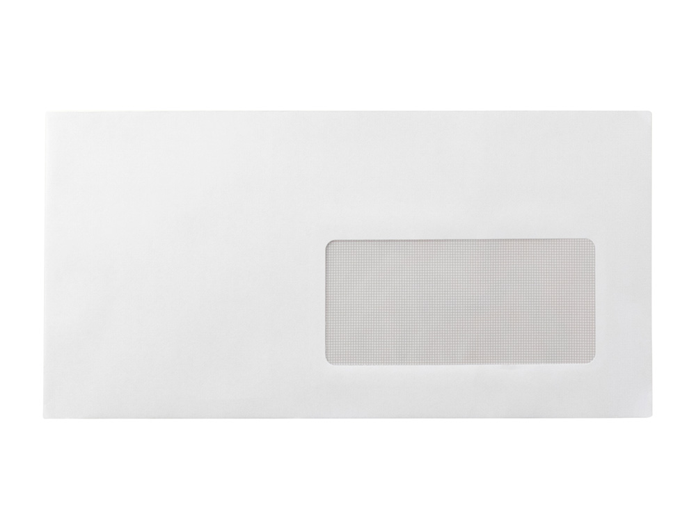 ENVELOPE LIDERPAPEL N.4 AMERICANO BRANCO 115X225 MM TIRA DE SILICONE JANELA DIREITA PACK DE 500 UNIDADES
