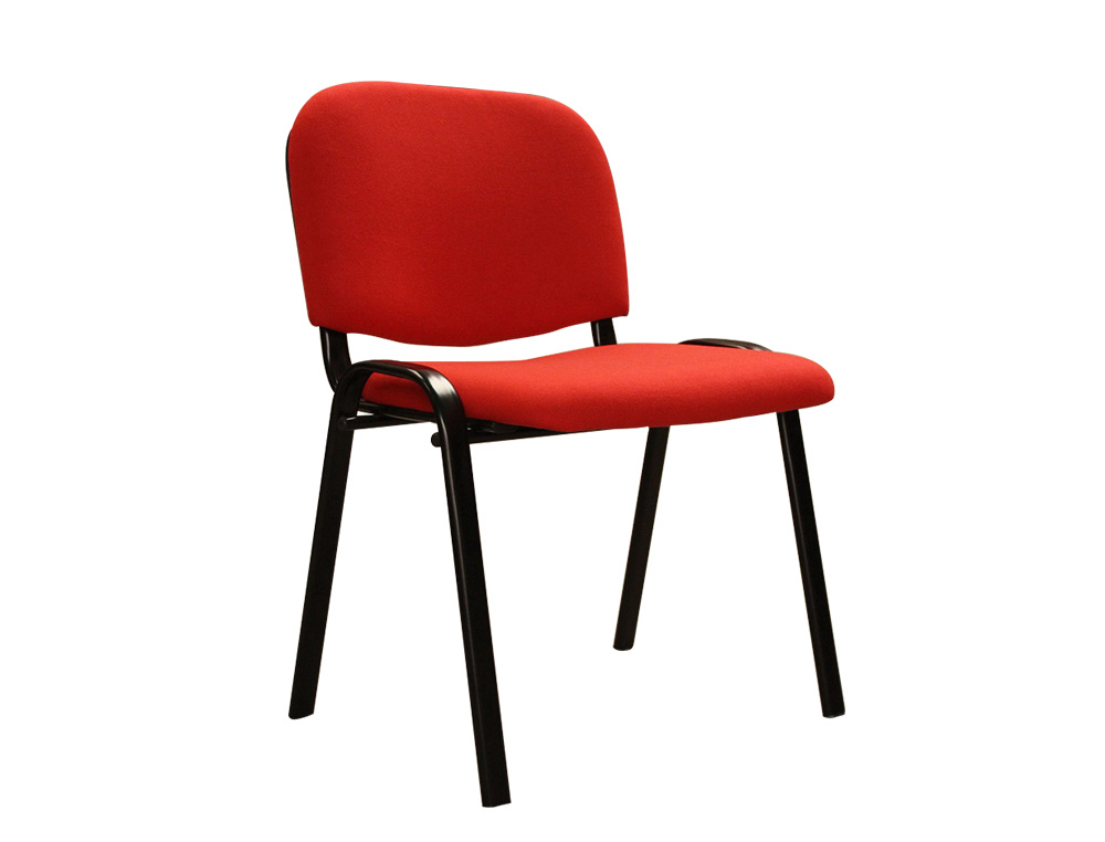 CADEIRA CONFIDENTE Q-CONNECT EMPILHAVEL BRACOS CURTOS FORRADA SEM RODAS ALT 910 MM LARG 460 MM PROF 440 MM COR VERMEL