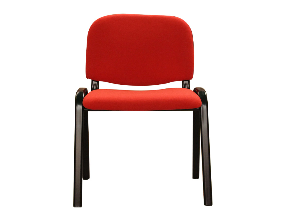 CADEIRA CONFIDENTE Q-CONNECT EMPILHAVEL BRACOS CURTOS FORRADA SEM RODAS ALT 910 MM LARG 460 MM PROF 440 MM COR VERMEL