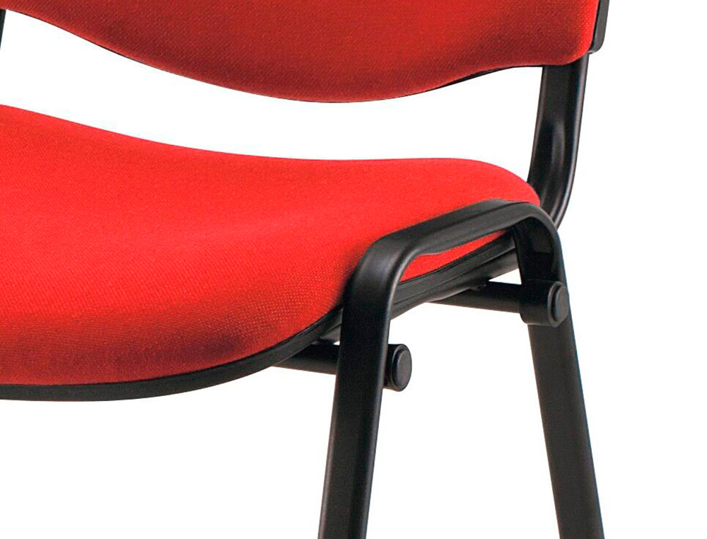 CADEIRA CONFIDENTE Q-CONNECT EMPILHAVEL BRACOS CURTOS FORRADA SEM RODAS ALT 910 MM LARG 460 MM PROF 440 MM COR VERMEL