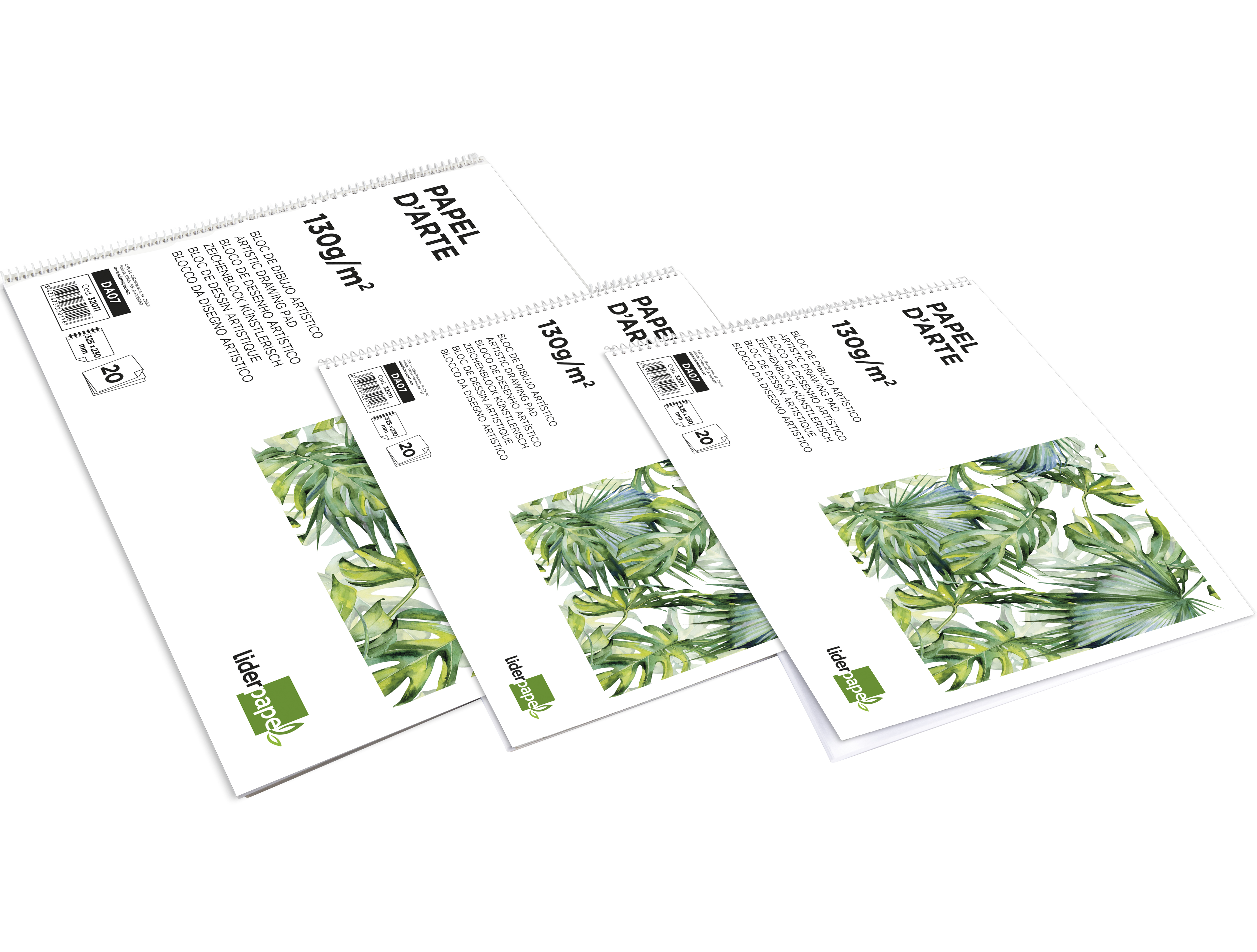 BLOCO DE DESENHO LIDERPAPEL VERONA ESPIRAL 20 FOLHAS BRANCO 230X325MM
