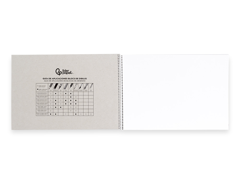 BLOCO DE DESENHO LIDERPAPEL VERONA ESPIRAL 20 FOLHAS BRANCO 460X325MM