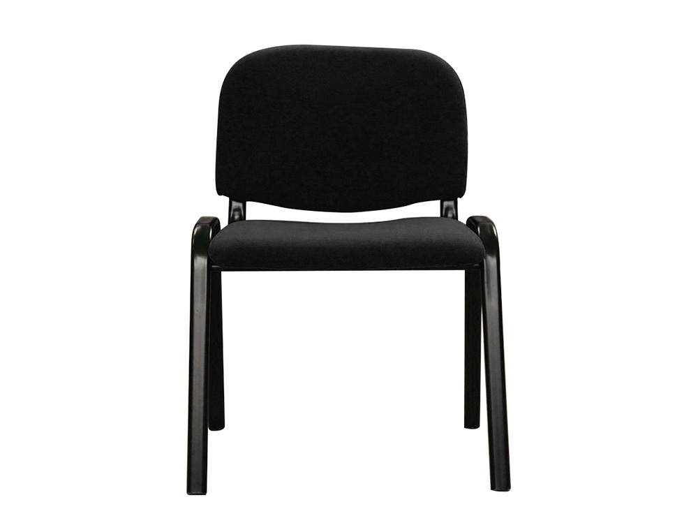 CADEIRA CONFIDENTE Q-CONNECT EMPILHAVEL BRACOS CURTOS FORRADA SEM RODAS ALT 910 MM LARG 460 MM PROF 440 MM COR PRETO