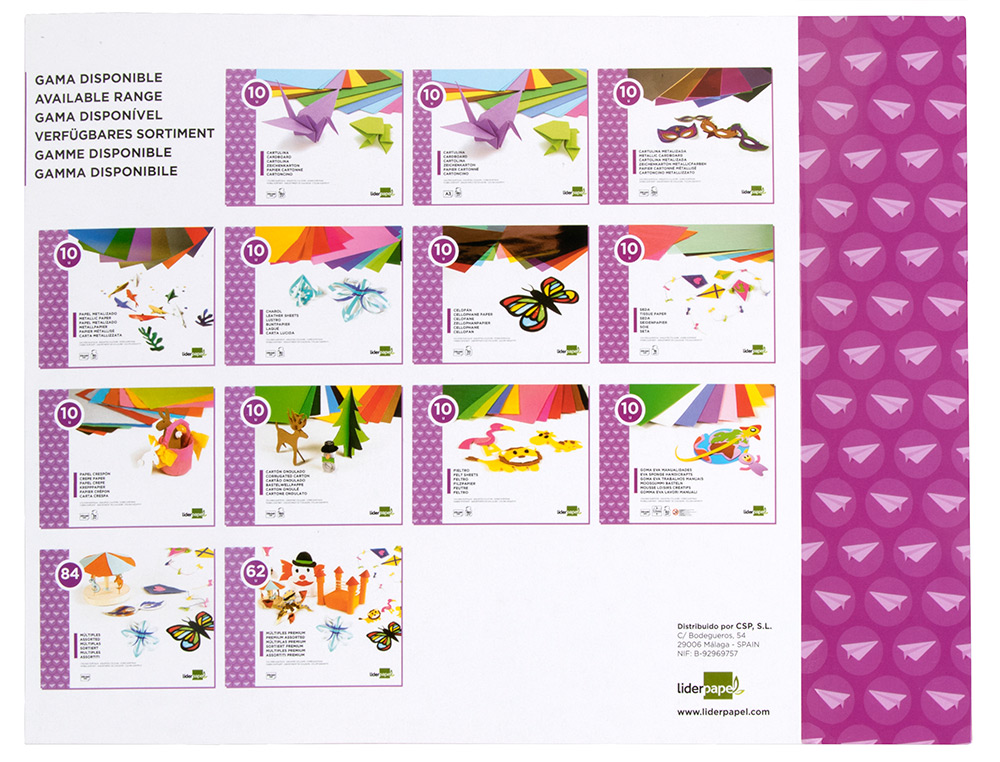 BLOCO TRABALHOS MANUAIS LIDERPAPEL CELOFANE FOLIO 10 FOLHAS SORTIDO