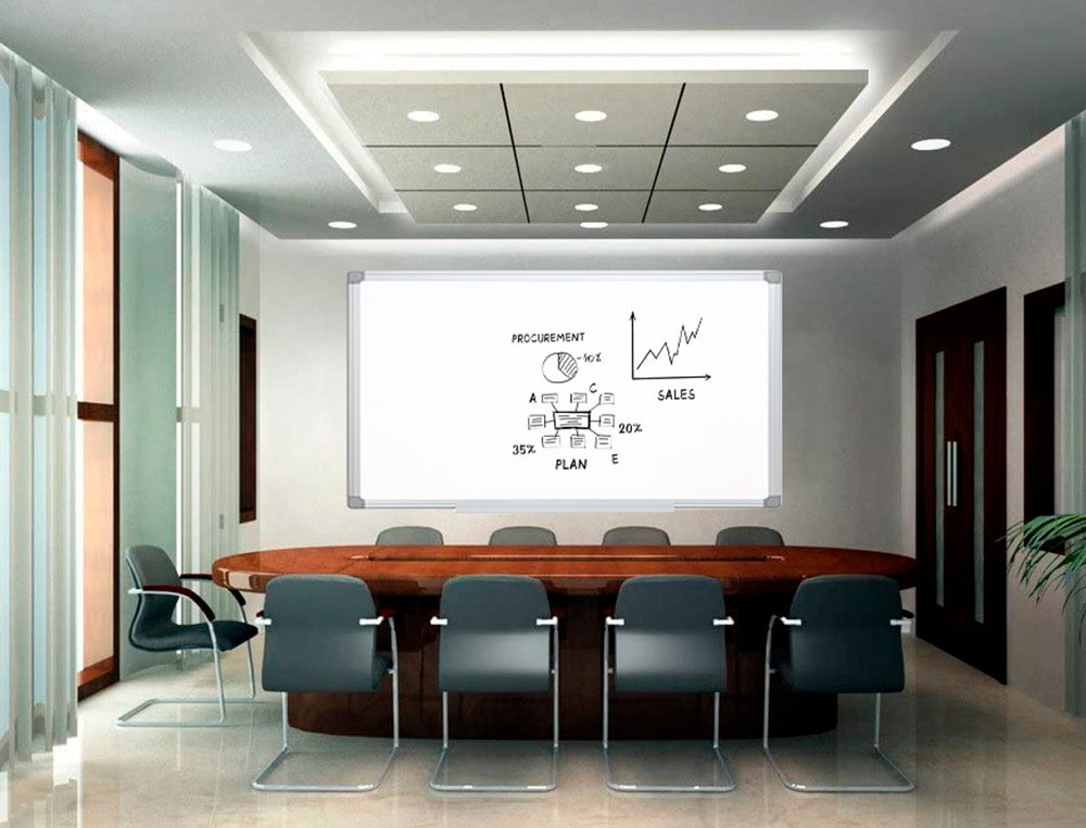 QUADRO BRANCO Q-CONNECT LAMINADO C/CAIXILHO ALUMINIO 150 X 100 CM