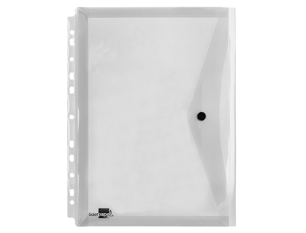 BOLSA PORTA DOCUMENTOS LIDERPAPEL MULTIPERFURADA DIN A4 PACKDE 5 INCOLOR TRANSPARENTE