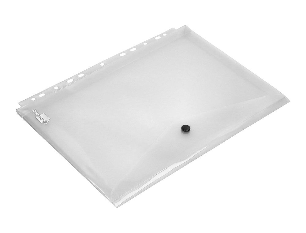BOLSA PORTA DOCUMENTOS LIDERPAPEL MULTIPERFURADA DIN A4 PACKDE 5 INCOLOR TRANSPARENTE