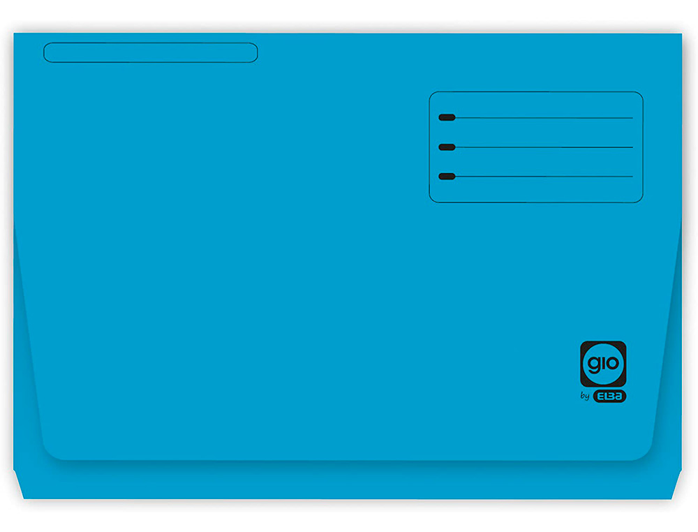 CLASSIFICADOR GIO EM CARTOLINA FOLIO POCKET AZUL COM BOLSA E ABA