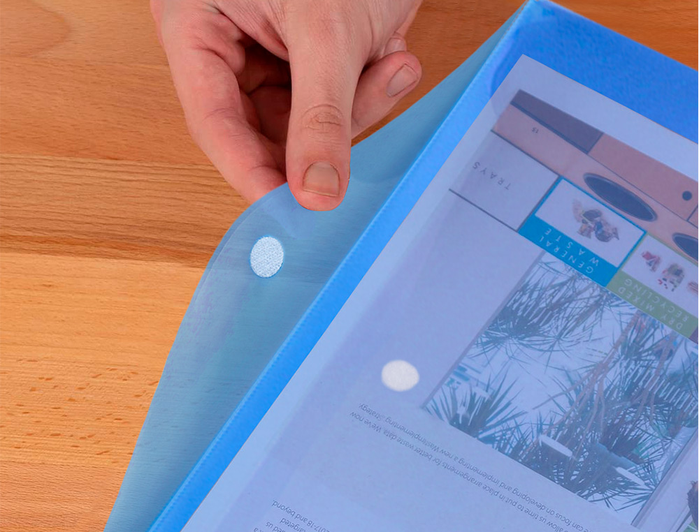 BOLSA PORTA DOCUMENTOS LIDERPAPEL DIN A4 AZUL