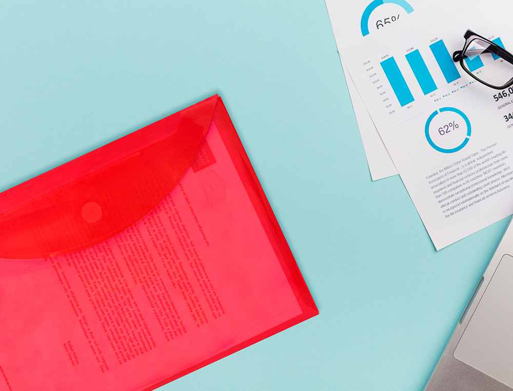 BOLSA PORTA DOCUMENTOS LIDERPAPEL DIN A4 VERMELHO