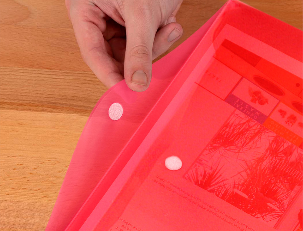 BOLSA PORTA DOCUMENTOS LIDERPAPEL DIN A4 VERMELHO