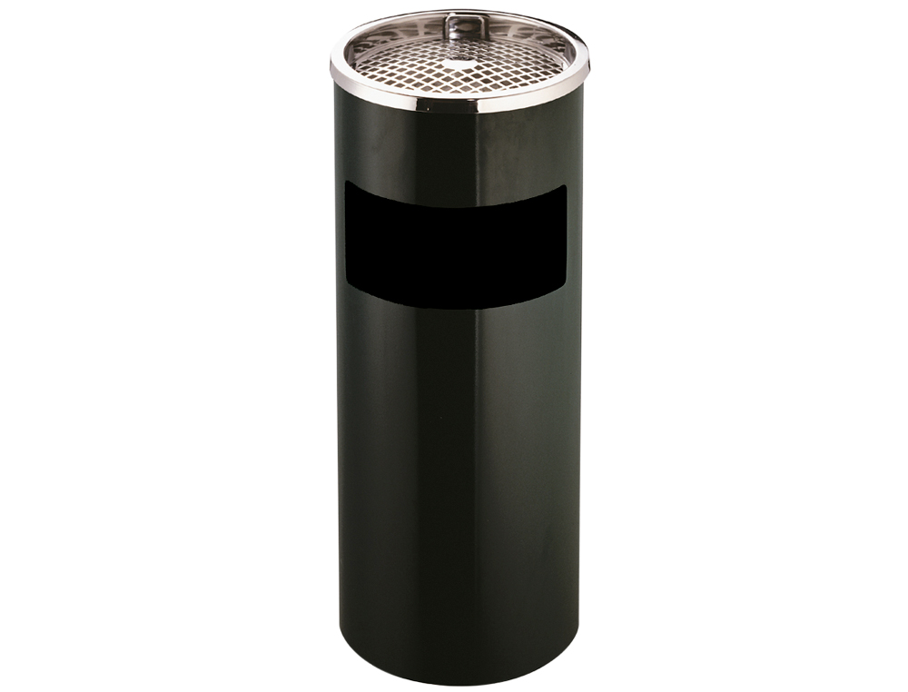 CINZEIRO PAPELEIRA Q-CONNECT PRETO E PARTE SUPERIOR CROMADA CAPACIDADE PARA 12 LITROS