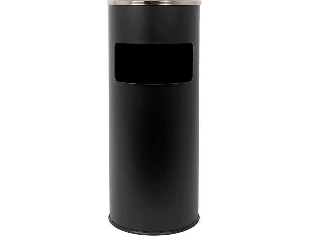 CINZEIRO PAPELEIRA Q-CONNECT PRETO E PARTE SUPERIOR CROMADA CAPACIDADE PARA 12 LITROS