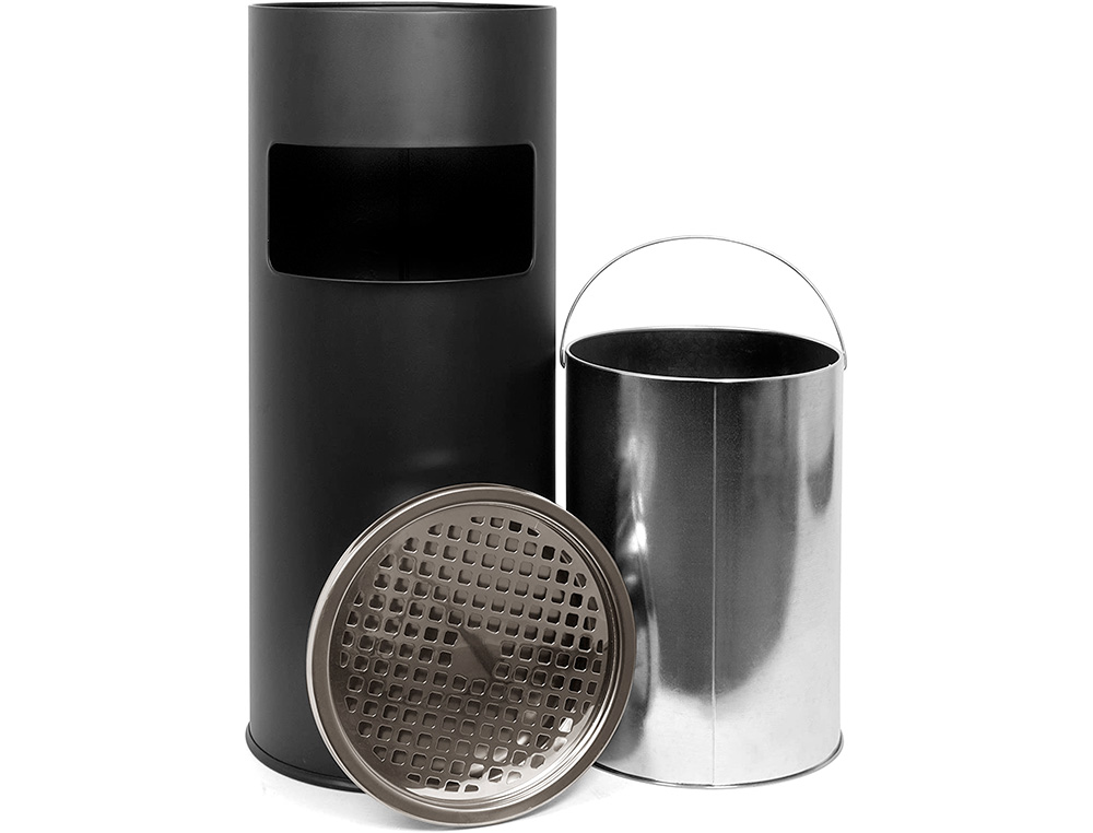 CINZEIRO PAPELEIRA Q-CONNECT PRETO E PARTE SUPERIOR CROMADA CAPACIDADE PARA 12 LITROS