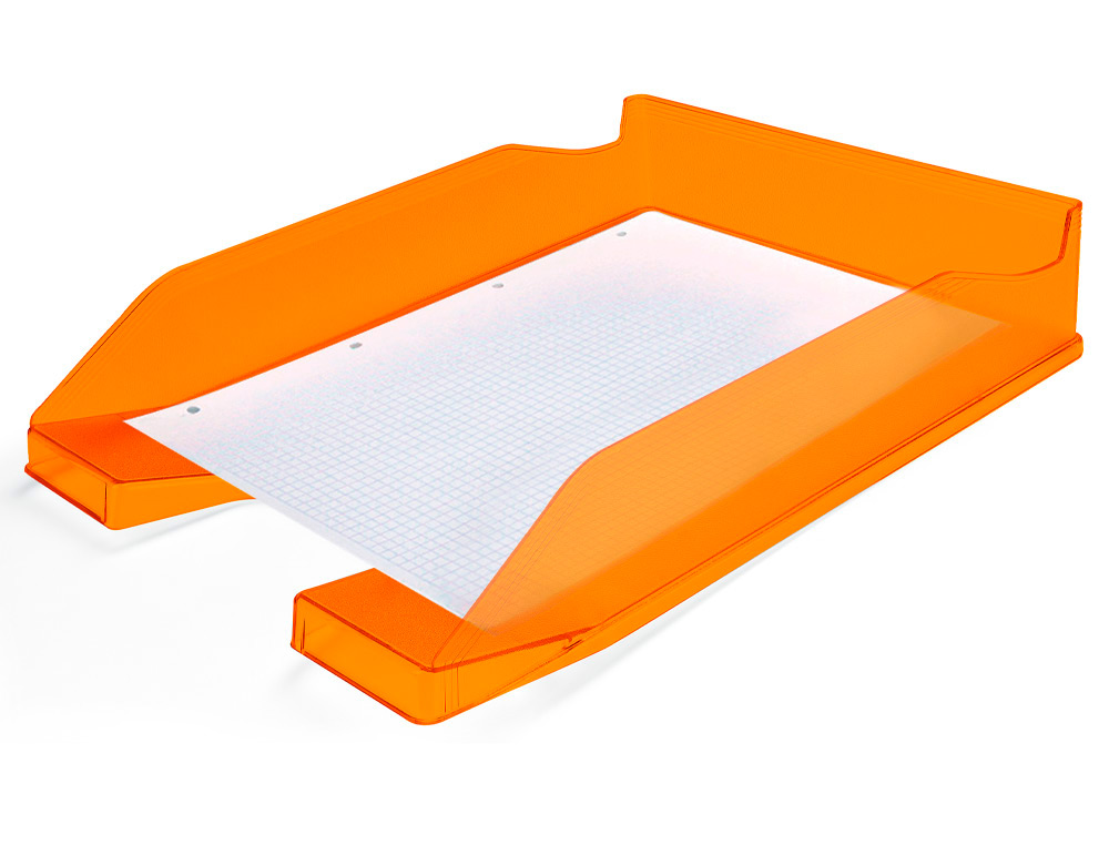 TABULEIRO DE SECRETARIA Q-CONNECT PLASTICO LARANJA TRANSPARENTE