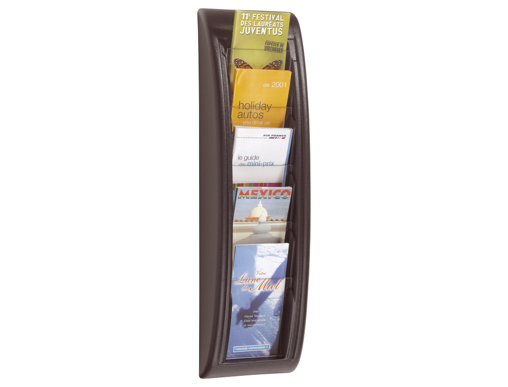 EXPOSITOR PAPERFLOW MURAL COM 5 DIVISORIAS PARA FORMATO POSTAIS 650 X 181 X 95 MM