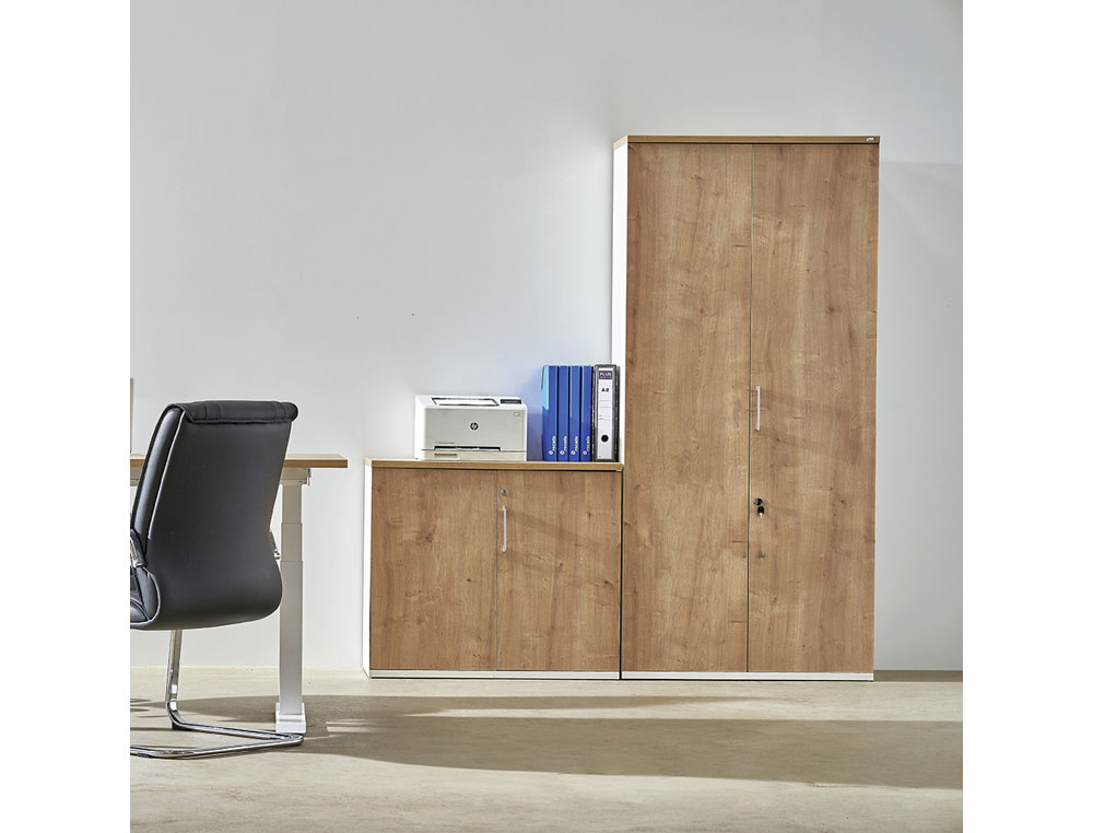 ARMARIO ROCADA COM ESTANTE E DUAS PORTAS SERIE STORE 78X90X45 ACABAMENTO AA01 FAIA/FAIA