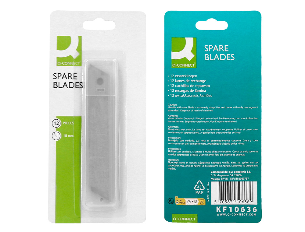 RECARGA Q-CONNECT PARA X-ATO 0.5 X 18 MM